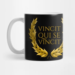 Latin Quote - Vincit Qui Se Vincit - Motivational Phrase Mug